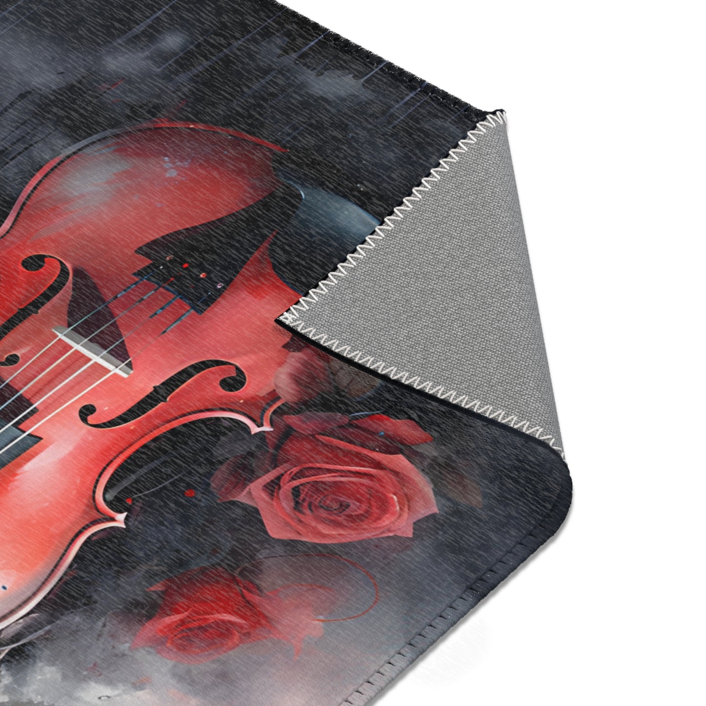 Elegant Violin and Roses Area Rug - Perfect for Music Lovers and Home Decor