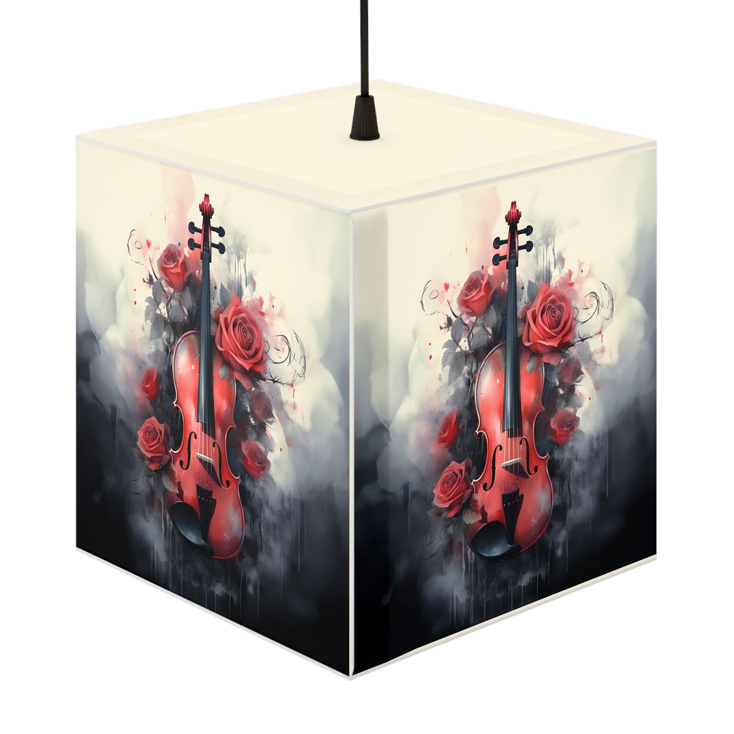 Musical Rose Light Cube Lamp - Elegant Decorative Lighting for Music Lovers